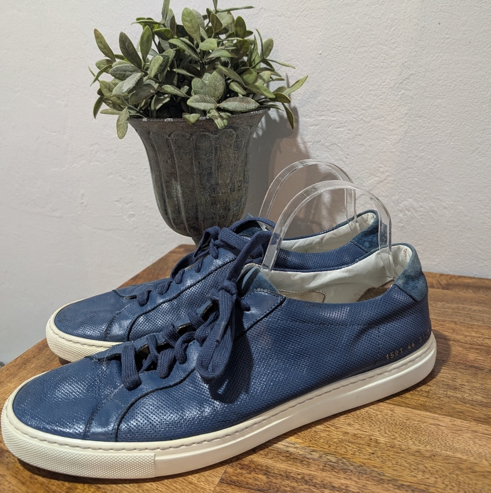 Common Projects‎ Achilles Perforated Leather Blue  Sneakers Mens Size - Picture 2 of 8